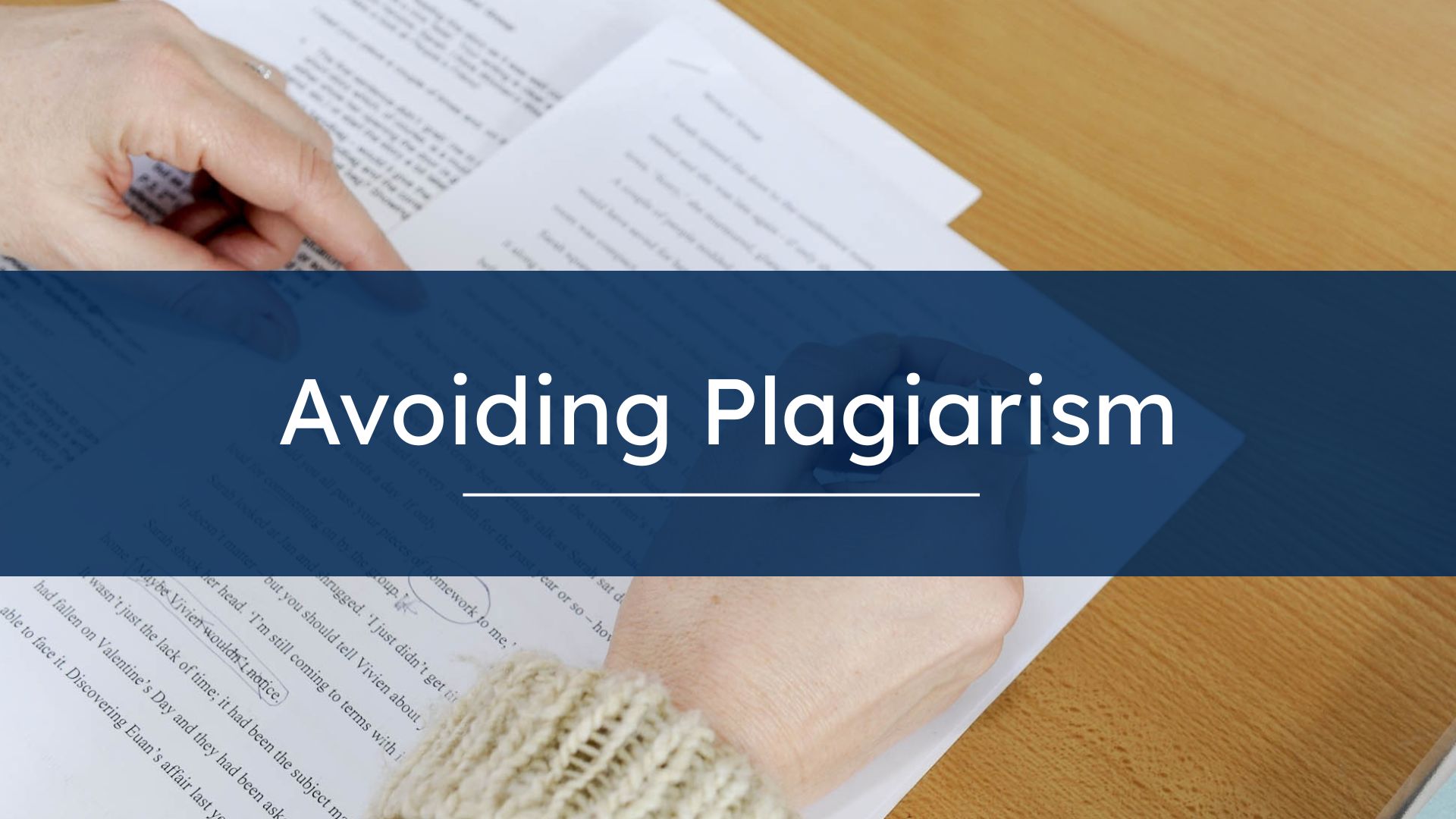 Avoiding Plagiarism